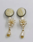 Marble and pearly style dangly clips