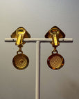 « David Grau » golden red and green dangly clips