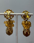 Delicate brown and golden dangly clips