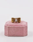 Gold-plated bow tank style ring