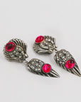 Dramatic silvery and pink clips