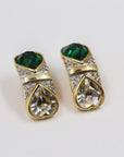 Shiny green hearts golden clips