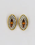 Golden shiny marquise clips