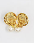 "Villani" golden dangly pearl clips