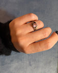 Art Nouveau vibe Silver Ring with Pink Tourmaline