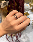 Art Nouveau vibe Silver Ring with Pink Tourmaline