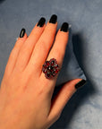 Bohemian Garnet Marquise Ring, Gold-Plated Silver