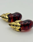 Couture Style Resin Hoop Clip-On Earrings