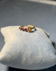 Cute tiny ring with citrine and tourmaline