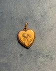 Gold-plated heart locket pendant art nouveau style