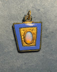 Handcraft opal and blue resin pendant