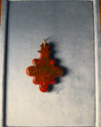 Handcraft red golden cameo pendant