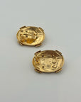 Pierre & Meunier 1980s Gold-Tone Cross Motif Clip-On Earrings