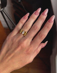 Gold-plated bow tank style ring