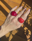 Orange and red glass rings