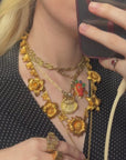"Venturina" flowery golden necklace