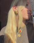 Organic flowery golden clips