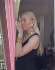 Oversize statement pearly golden clips