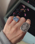 Gerochristo silver oversize signet ring