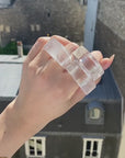 Oversize rock crystal rings