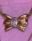 Amazing golden bow necklace