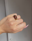 Gold-plated and wood ring