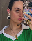 "Jacky de G" Silvery cross clips