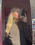 Murano glass leaf green clips