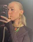 Mismatched pearly clips