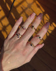 You&me gold-plated pink and white ring