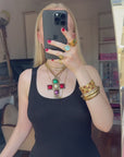 "Viva Paquita" oversize cross necklace