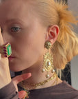 Romantic pearly and golden clips