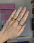 Agathe solitaire gold-plated bow ring