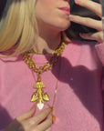 "Ripoli" golden leaves necklace