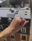 Witchy amethyst silver ring from 60s