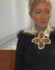 UNIQUE STATEMENT hand-made bird and cross choker