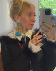 XL blue marble style shiny clips