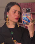 "Briglia" sophisticated golden chandelier clips earrings