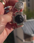 "Jacky de G" Silvery cross clips