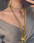"A&T Gillier" camel golden necklace