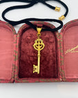 Prevost Black Velvet and Golden Key Necklace, 1990s