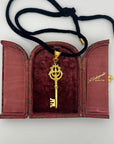Prevost Black Velvet and Golden Key Necklace, 1990s