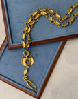 Robert Lee Morris 'Linky-Lanky' Necklace, 22k Gold-Plated Brass, 1980s