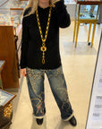 Robert Lee Morris 'Linky-Lanky' Necklace, 22k Gold-Plated Brass, 1980s