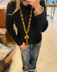 Robert Lee Morris 'Linky-Lanky' Necklace, 22k Gold-Plated Brass, 1980s