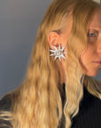 Scooter Sun and Eye Clip-On Earrings in Silvery galvanized resin