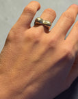 Sculptural Silver Bust Ring, 1980s
