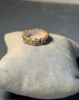 Silver Flower Frieze Band Ring
