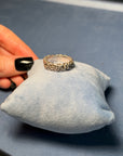 Silver Flower Frieze Band Ring
