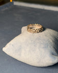 Silver Flower Frieze Band Ring